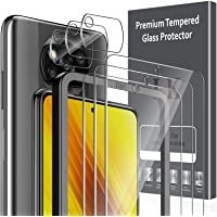 LK 6 Pack Protector de Pantalla Compatible con Xiaomi Poco X3 NFC-Poco X3 Pro-Contiene 3 Pack Cristal Vidrio Templado y…